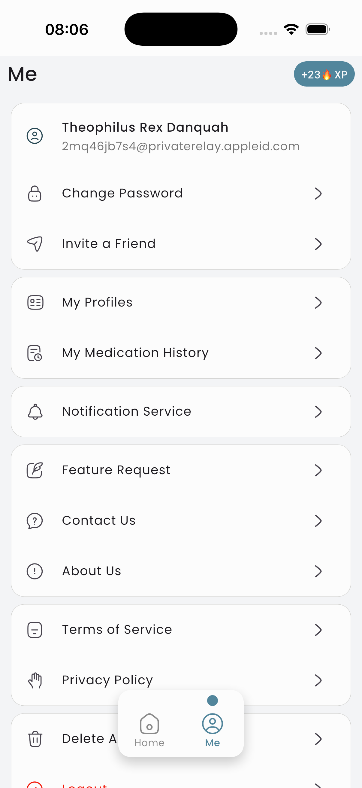 Open Me tab
